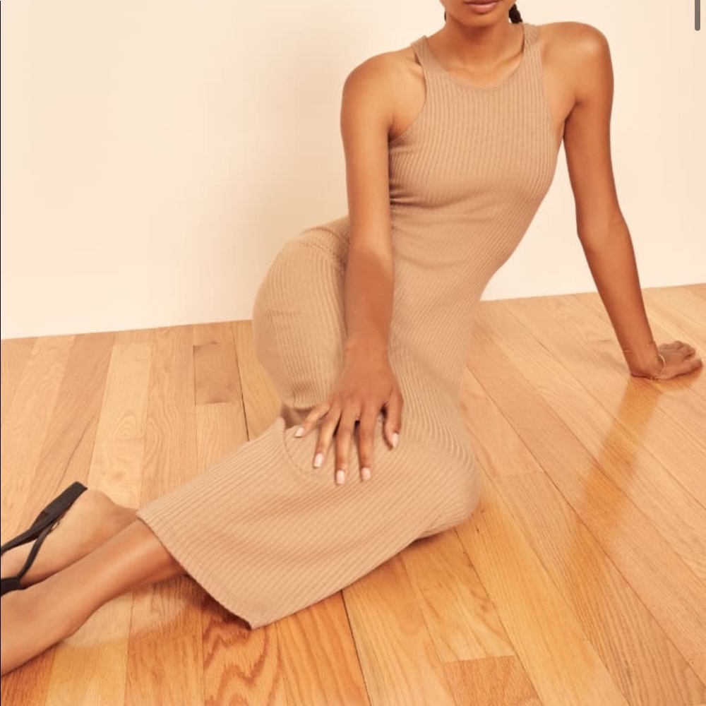 Maje dress in buff reformation XS